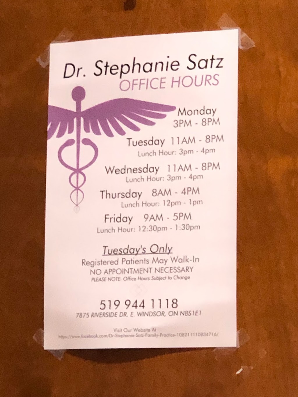 Dr. Stephanie Satz | 7875 Riverside Dr E, Windsor, ON N8S 1E1, Canada | Phone: (519) 944-1118