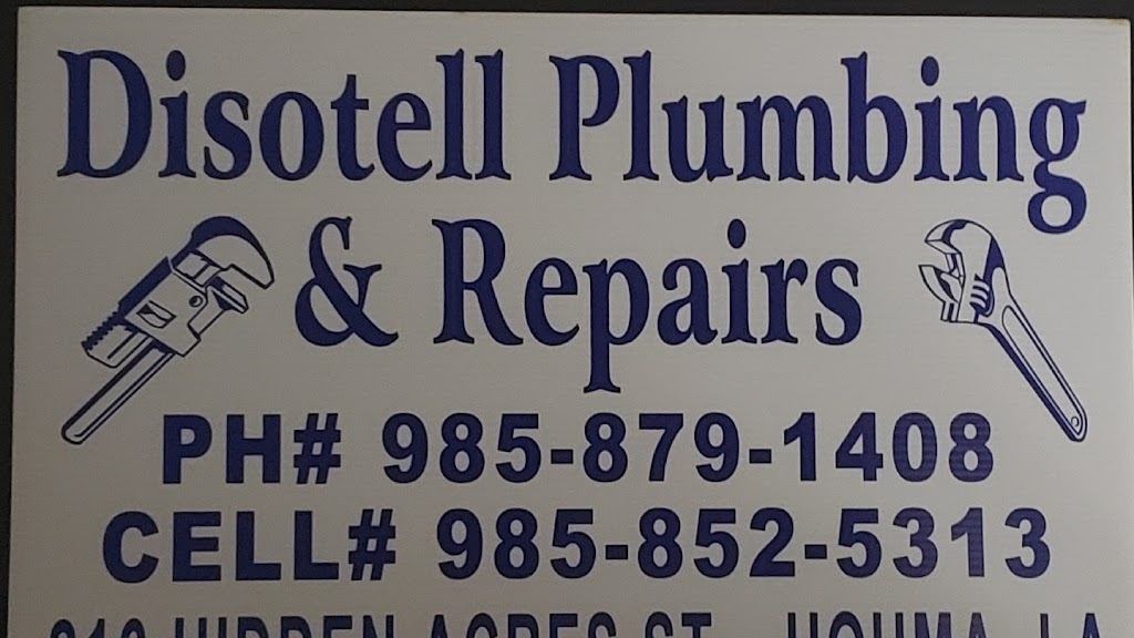 Disotell Plumbing | 216 Hidden Acres St, Houma, LA 70364, USA | Phone: (985) 879-1408