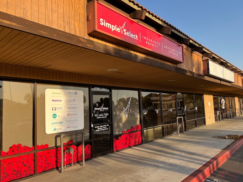 Simple Select Insurance Agency | 27388 Sun City Blvd suite C, Menifee, CA 92586, USA | Phone: (951) 462-7283
