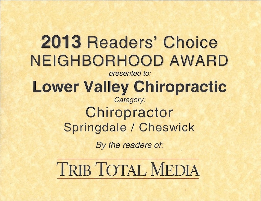 Lower Valley Chiropractic - Joseph R Calcagno DC | 541 Pittsburgh St, Springdale, PA 15144, USA | Phone: (724) 274-6664