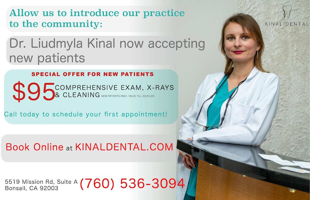 Kinal Dental | 5519 Mission Rd suite a, Bonsall, CA 92003, USA | Phone: (858) 330-4949