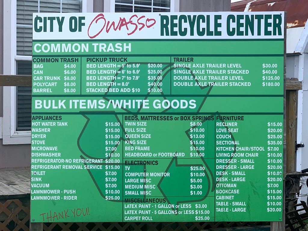 Recycle Center | 499 S Main St, Owasso, OK 74055, USA | Phone: (918) 272-4991