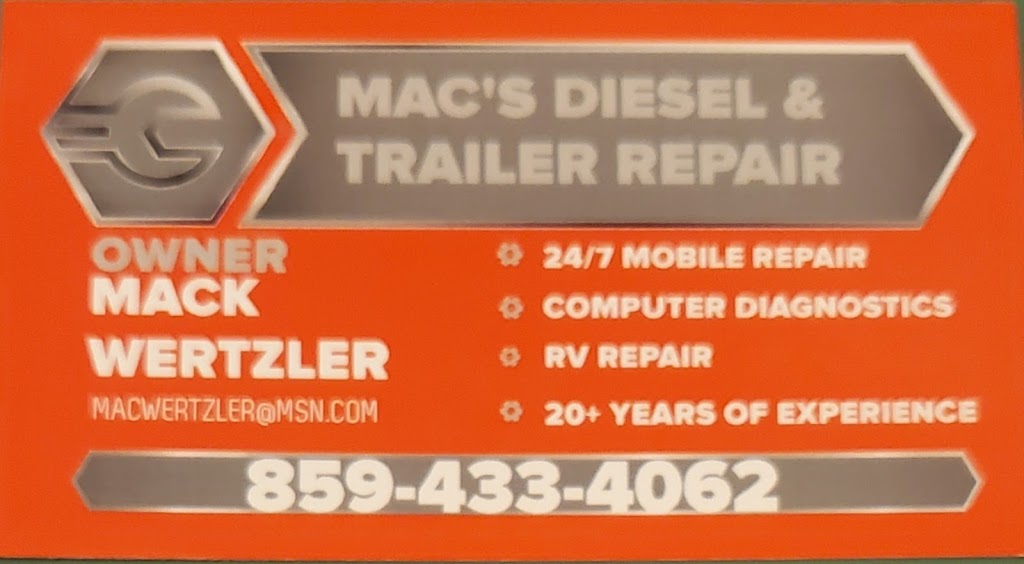 Macs diesel and trailer repair | 1926 Porter Rd, Sadieville, KY 40370, USA | Phone: (859) 433-4062