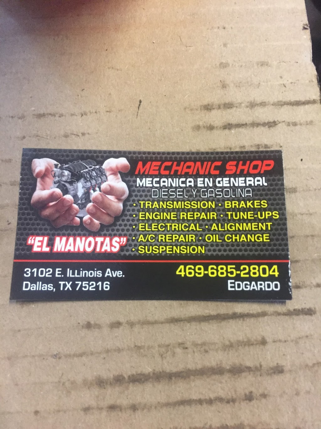 El Manotas mechanic shop | 1536 S Ewing Ave, Dallas, TX 75216, USA | Phone: (469) 685-2804
