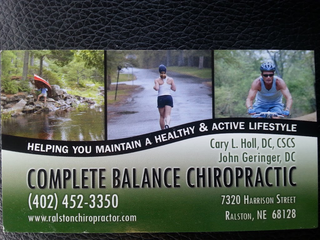 Complete Balance Chiropractic | 7320 Harrison St, Ralston, NE 68128, USA | Phone: (402) 452-3350