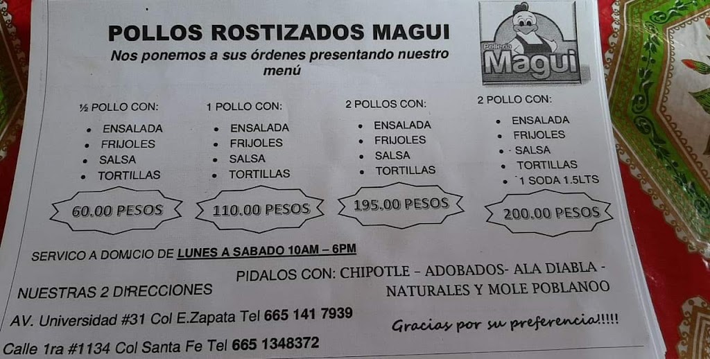 Pollos Magui | Segunda 125, Rancho Sta Fe, 21442 Tecate, B.C., Mexico | Phone: 665 134 8372