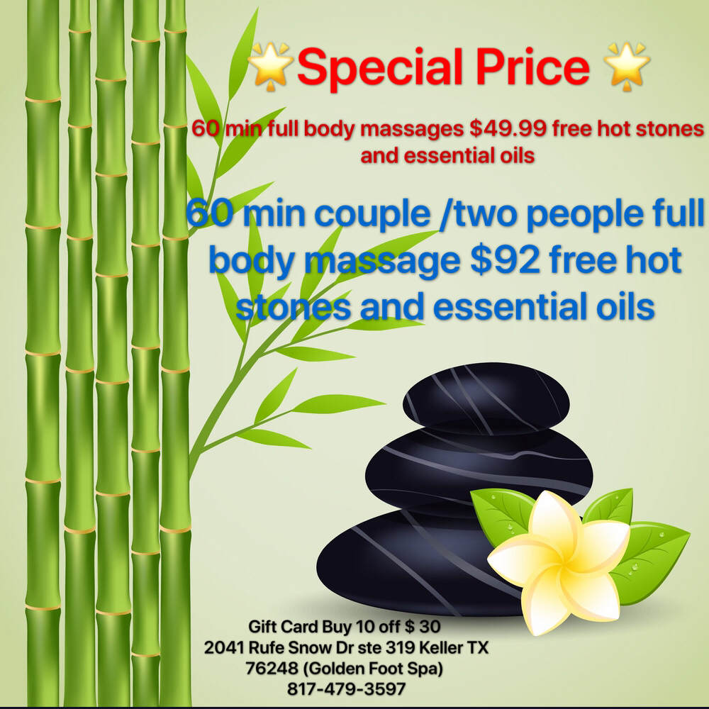 Golden Foot Spa | 2041 Rufe Snow Dr ste 319, Keller, TX 76248, USA | Phone: (817) 479-3597