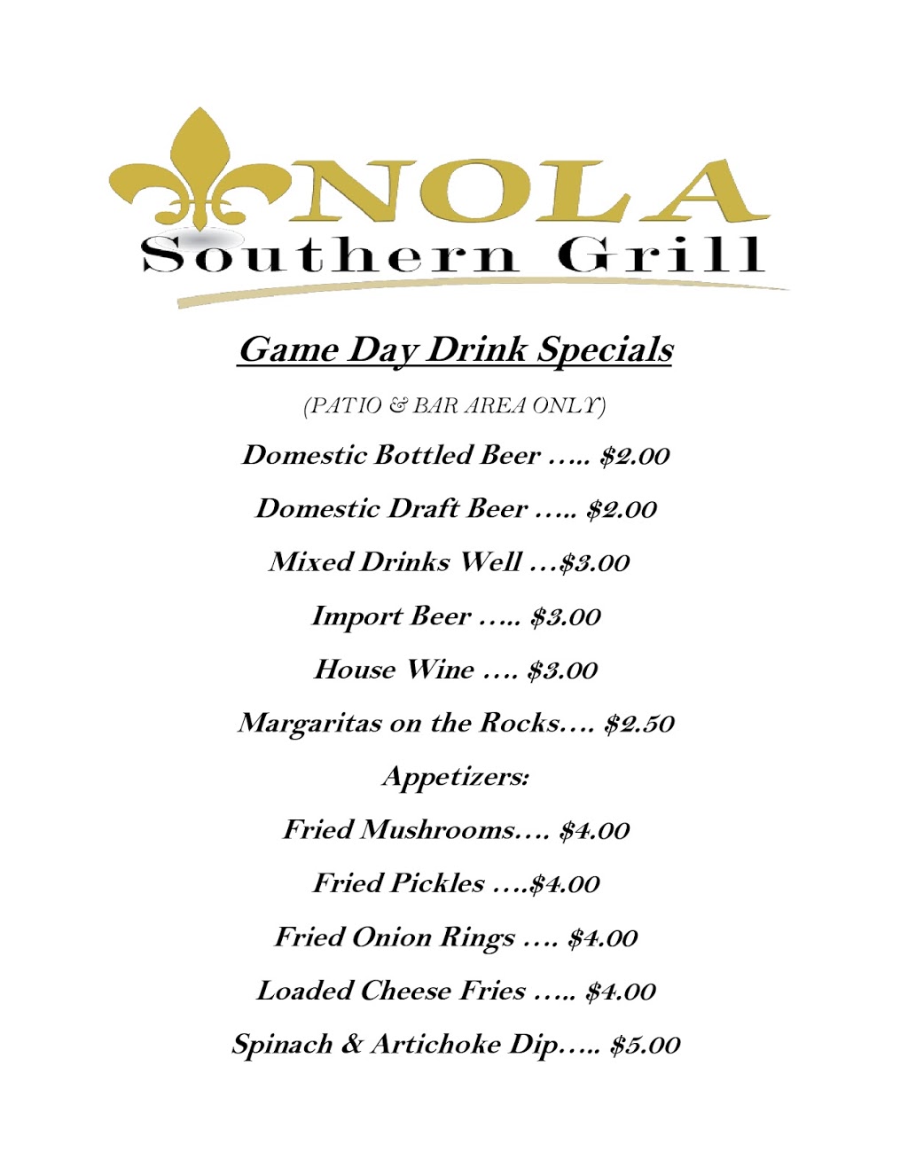 NOLA Southern Grill | 1375 Gause Blvd, Slidell, LA 70458, USA | Phone: (985) 201-8200