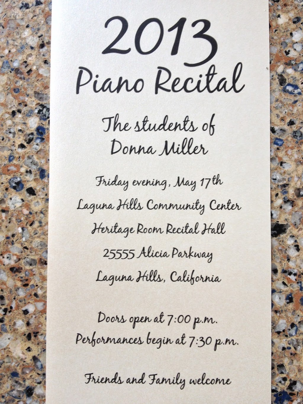 Donna Fidone Private Piano Instruction | 77 Fairlane Rd, Laguna Niguel, CA 92677, USA | Phone: (949) 370-4329