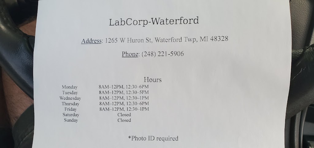 Labcorp | 1265 W Huron St, Waterford Twp, MI 48328, USA | Phone: (248) 221-5906
