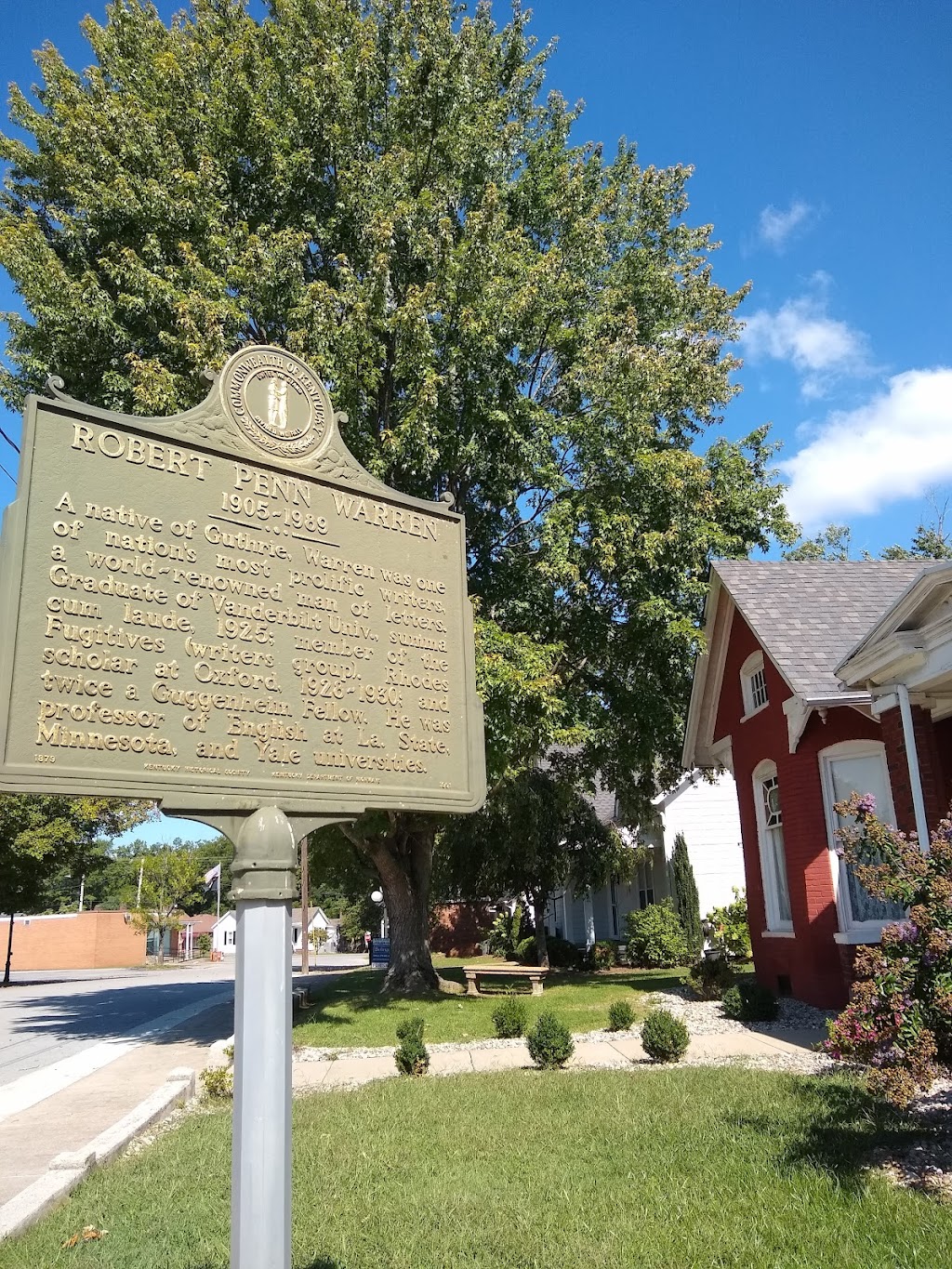 Robert Penn Warren Birthplace | 122 Cherry St, Guthrie, KY 42234, USA | Phone: (270) 604-7760