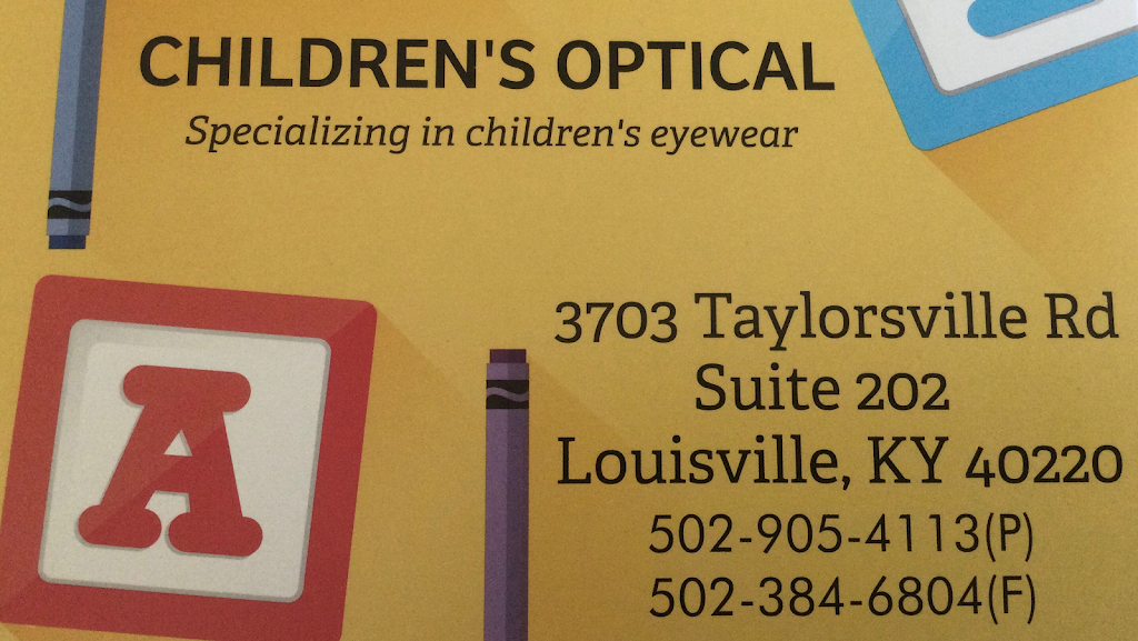 Children’ Optical | 3703 Taylorsville Rd Suite 202, Louisville, KY 40220, USA | Phone: (502) 905-4113