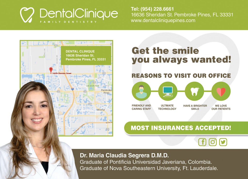 Maria C. Segrera, DMD | 16636 Sheridan St, Fort Lauderdale, FL 33331, USA | Phone: (954) 228-6661