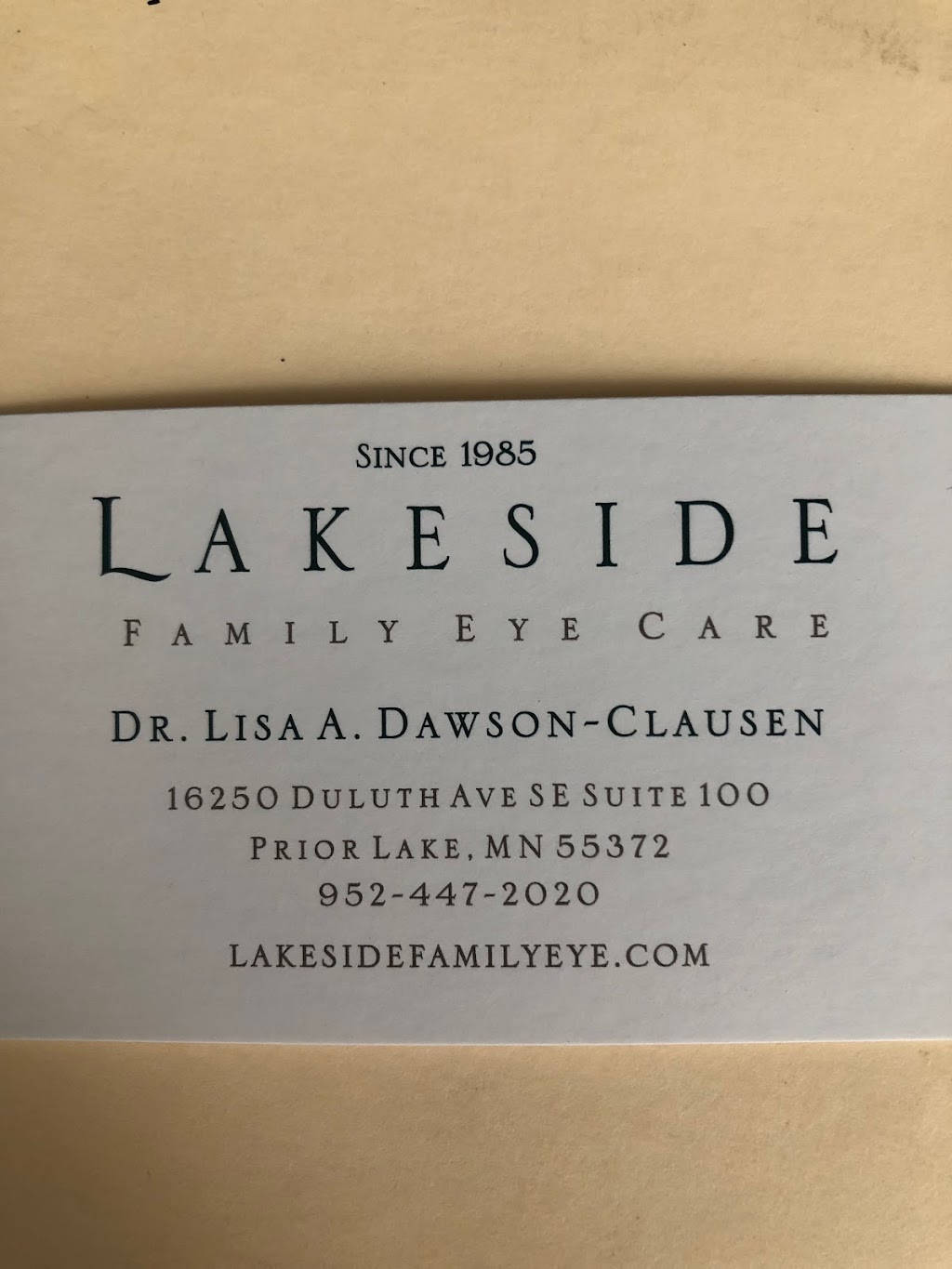 LAKESIDE FAMILY EYE CARE | 16250 Duluth Ave SE #100, Prior Lake, MN 55372, USA | Phone: (952) 447-2020