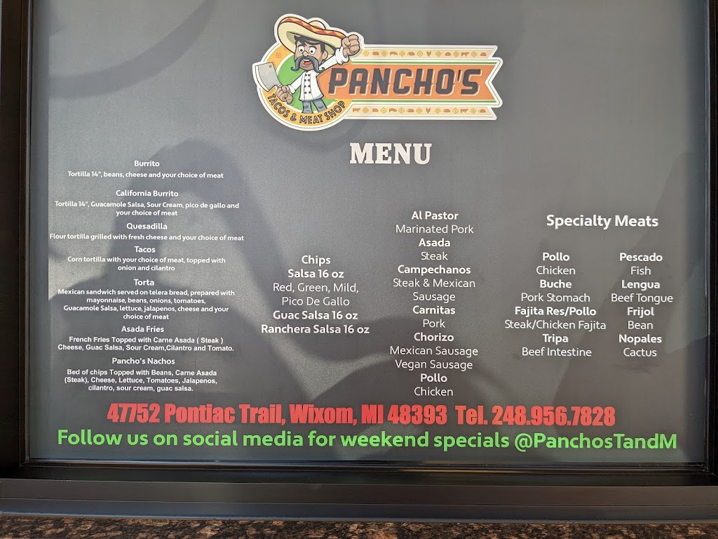 Panchos Tacos & Meat Shop | 47752 W Pontiac Trail, Wixom, MI 48393, USA | Phone: (248) 956-7828