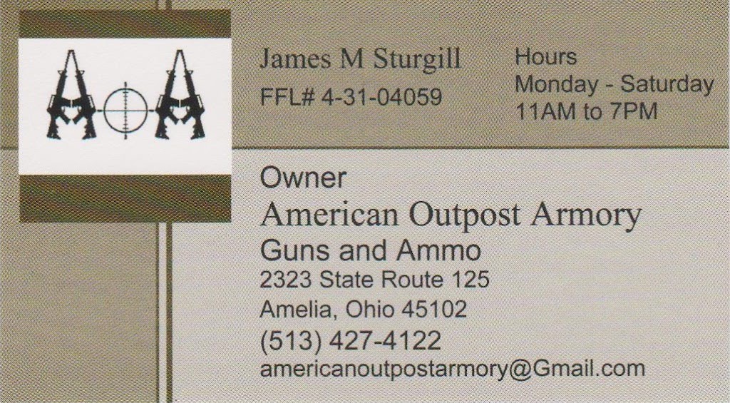 American Outpost Armory | 2323 OH-125, Amelia, OH 45102, USA | Phone: (513) 427-4122