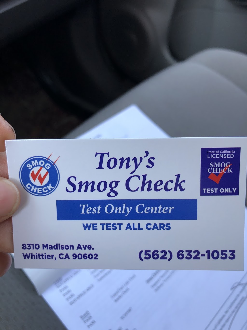 Tonys Smog Check | 8310 Madison Ave, Whittier, CA 90602, USA | Phone: (562) 632-1053