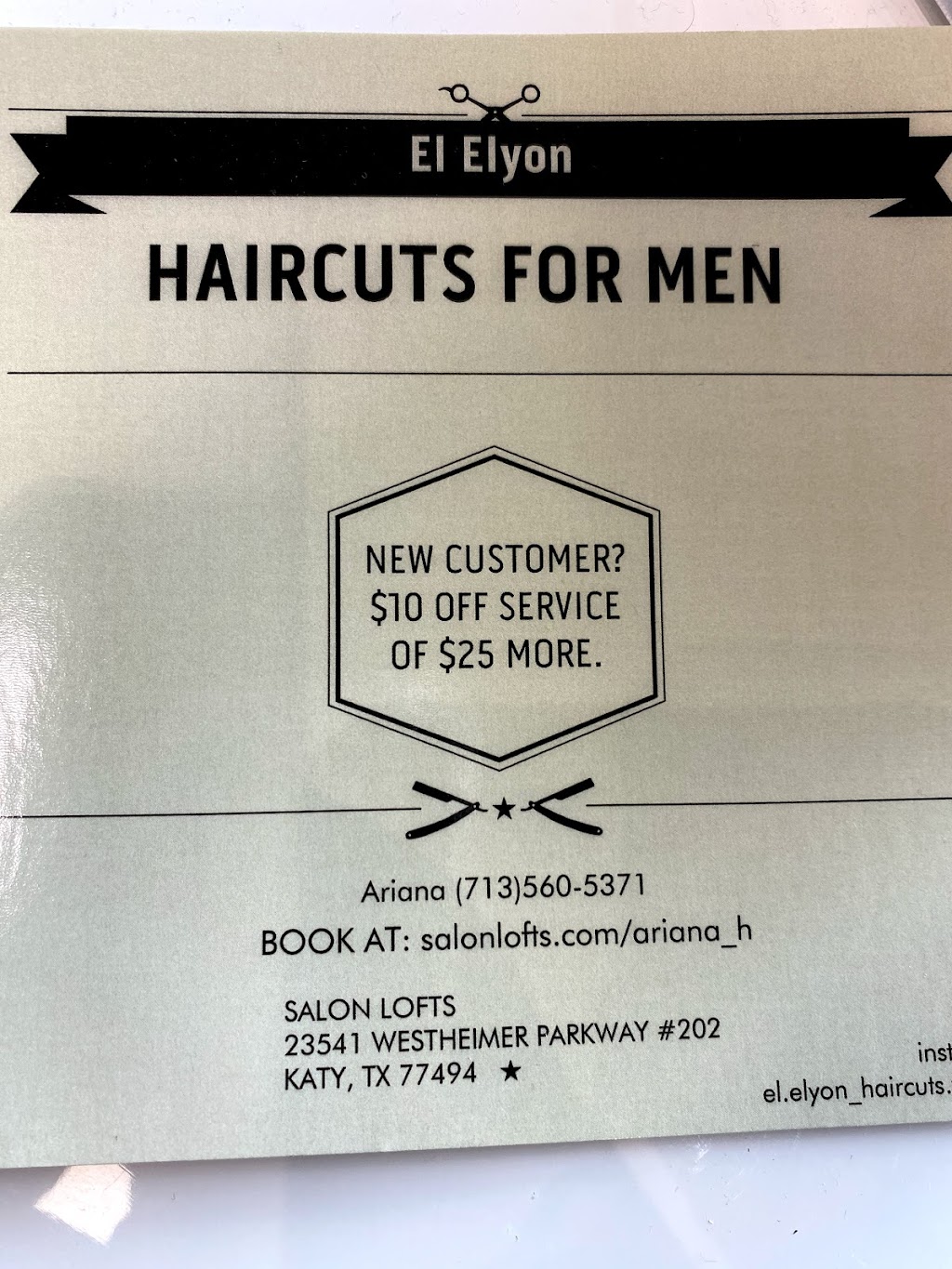 El Elyon Haircuts for men | 23541 Westheimer Pkwy #202, Katy, TX 77494, USA | Phone: (713) 560-5371