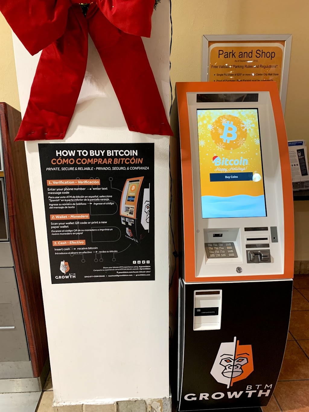 Growth BTM Bitcoin ATM at Center City Mall | 301 Main Street, Center City Mall Level P, Paterson, NJ 07505 | Phone: (201) 677-2646