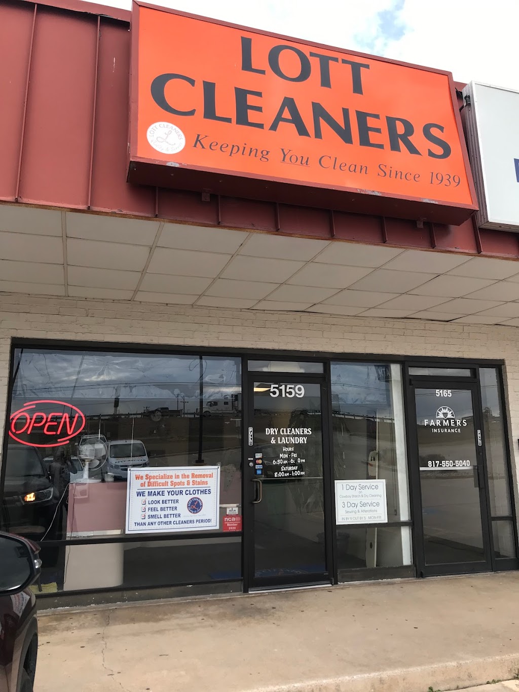 Lott Cleaners | 5159 Interstate 20 Frontage Rd, Willow Park, TX 76087, USA | Phone: (817) 441-6041