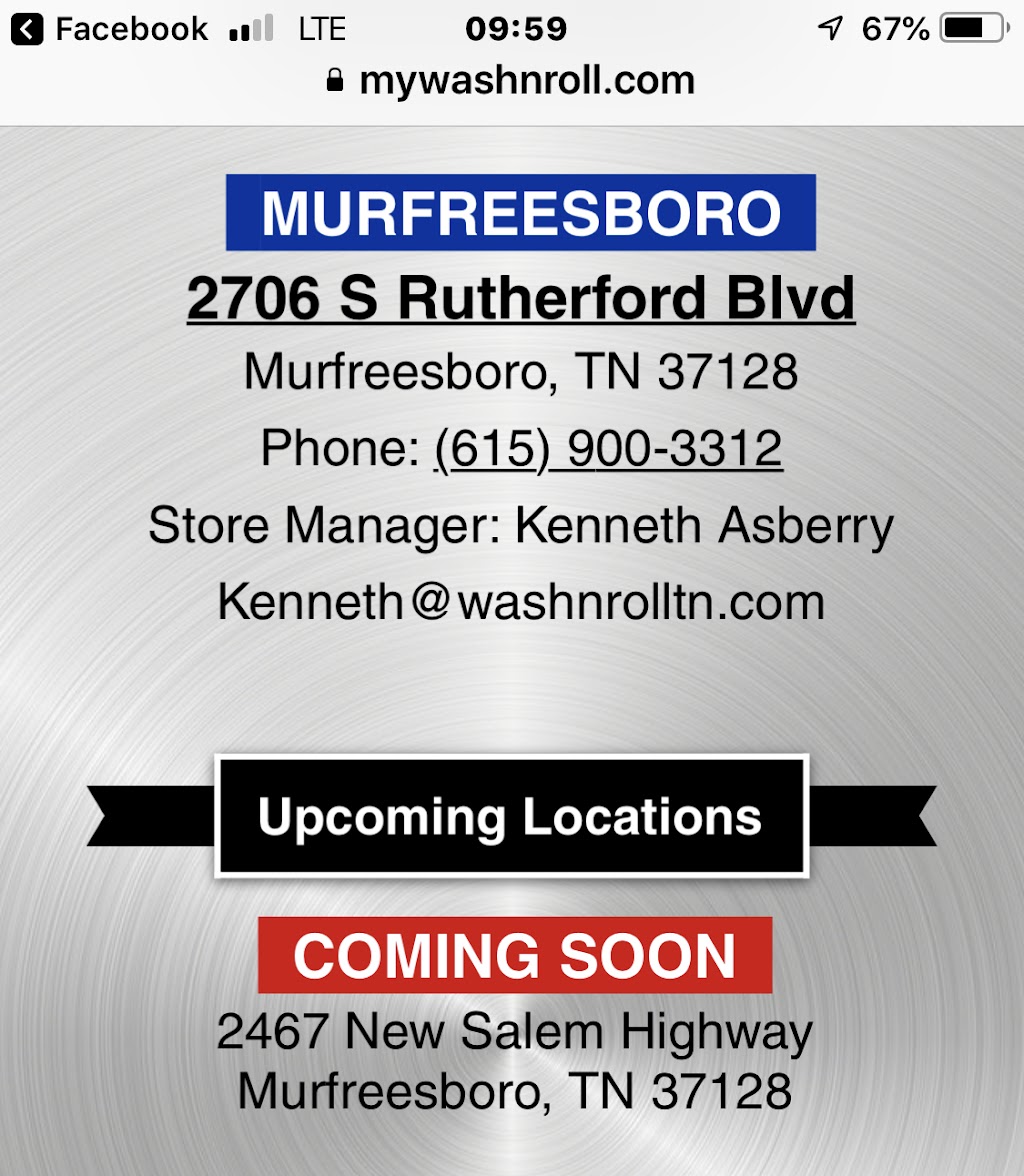 Wash N Roll Car Wash - Murfreesboro (New Salem Hwy) | 2467 New Salem Rd, Murfreesboro, TN 37128, USA | Phone: (615) 410-9280