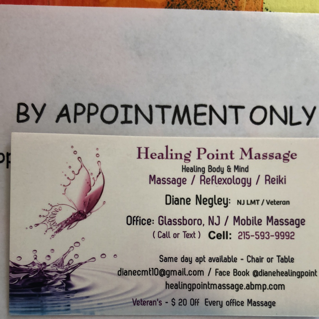 Healing Point Massage | 15 Clearview Ave, Glassboro, NJ 08028, USA | Phone: (215) 593-9992