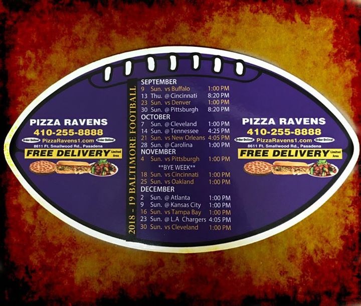 Pizza Ravens | 8611 Fort Smallwood Rd, Pasadena, MD 21122, USA | Phone: (410) 255-8888