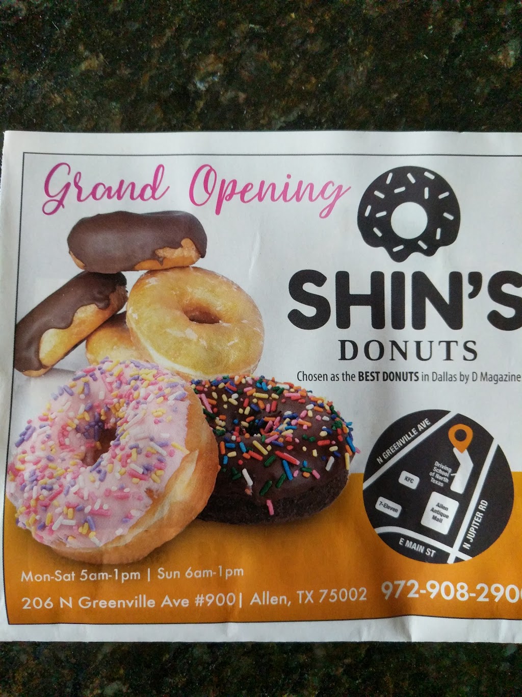 Shins Donuts | 206 N Greenville Ave #900, Allen, TX 75002, USA | Phone: (972) 908-2900