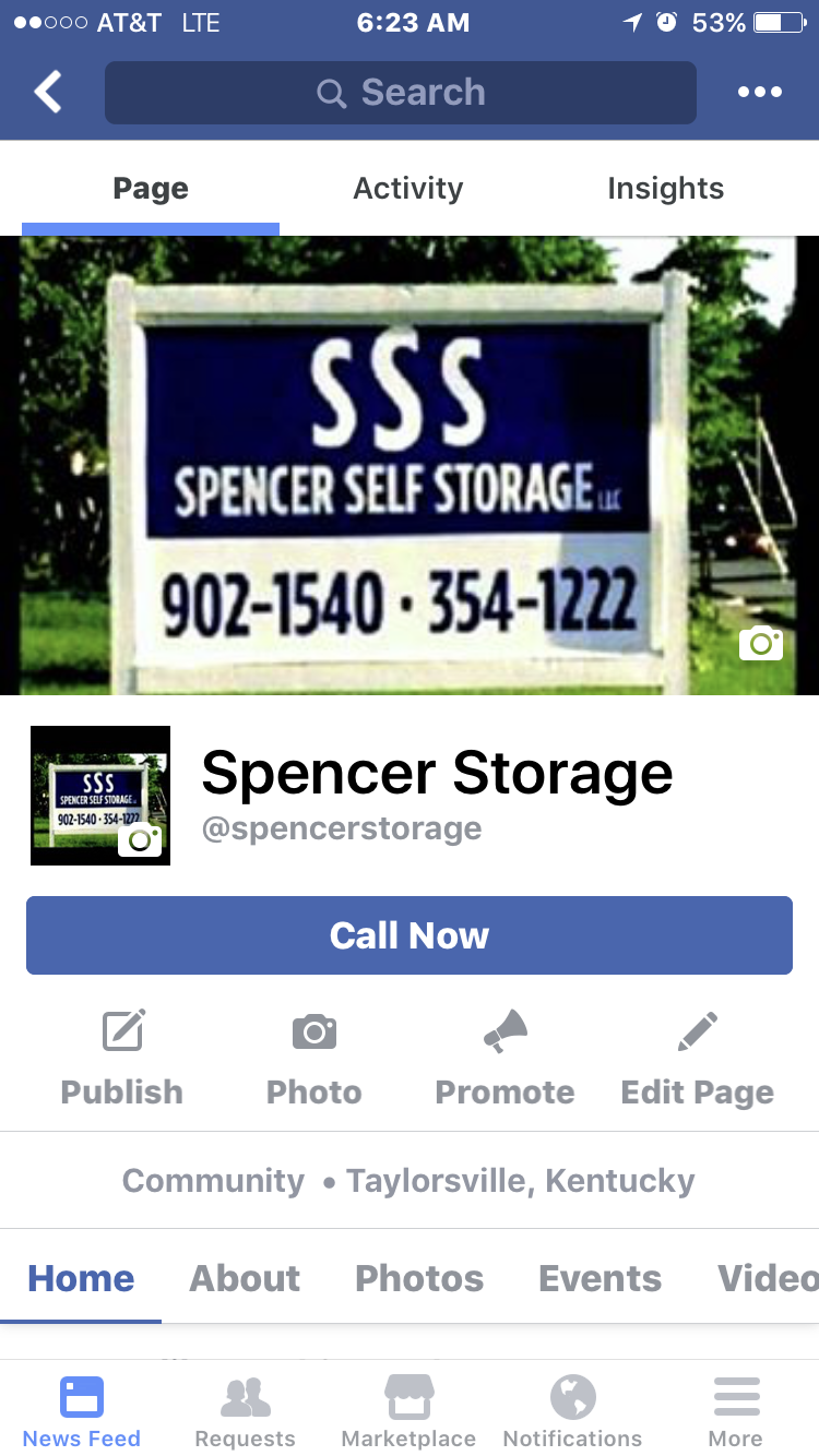 Spencer Self Storage llc | 69 Carpenter Dr, Taylorsville, KY 40071, USA | Phone: (502) 902-1540