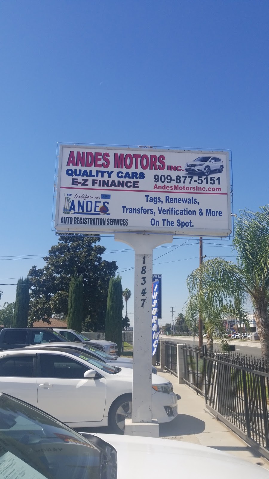 Andes Registration Services | 1737, 18347 Valley Blvd ste a, Bloomington, CA 92316, USA | Phone: (909) 877-5151