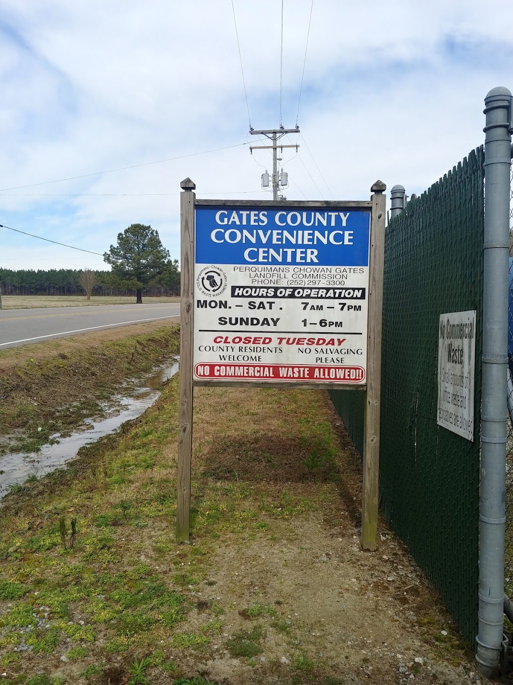 County of Gates Recycling Center | 289 NC-32 N, Sunbury, NC 27979, USA | Phone: (252) 465-4565