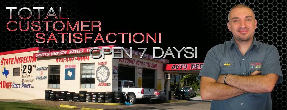 Discount Auto & Tire Shop | 2433 Valley View Ln, Farmers Branch, TX 75234, USA | Phone: (972) 247-4944