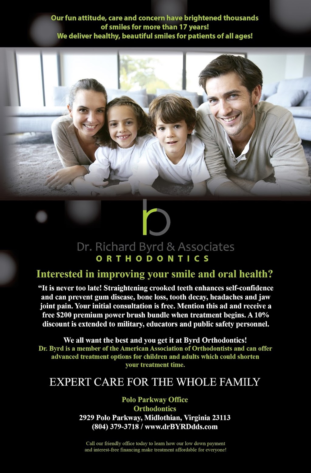 Dr. Richard Byrd & Associates, Orthodontics and Pediatric Dentistry | 2929 Polo Pkwy, Midlothian, VA 23113, USA | Phone: (804) 379-3718