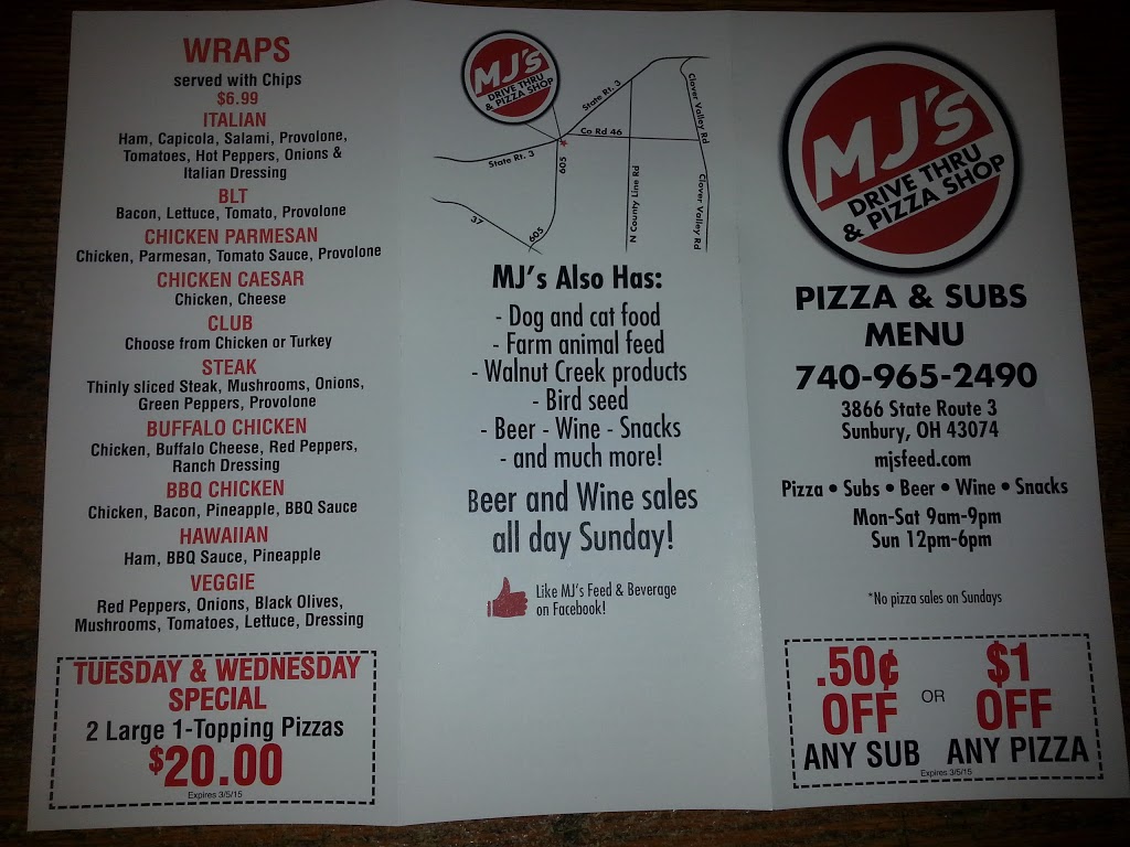 MJs Feed & Beverage | 3866 OH-3, Sunbury, OH 43074, USA | Phone: (740) 965-2490