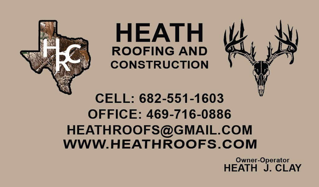 Heath Roofing and Construction | 3370 Bobby Smith Ln, Midlothian, TX 76065, USA | Phone: (682) 551-1603