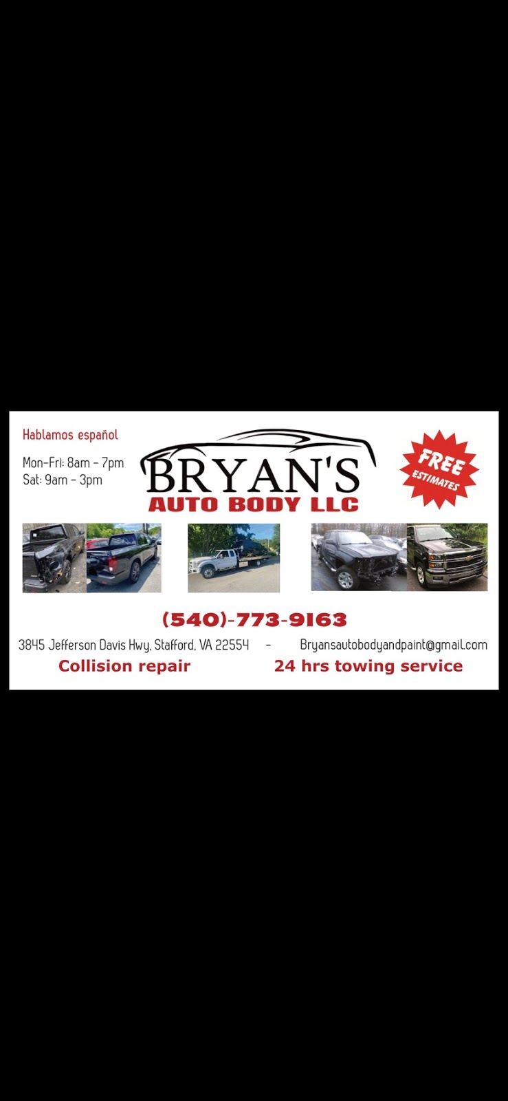 Bryans auto body | 3845 Patriot Hwy, Stafford, VA 22554, USA | Phone: (540) 773-9163