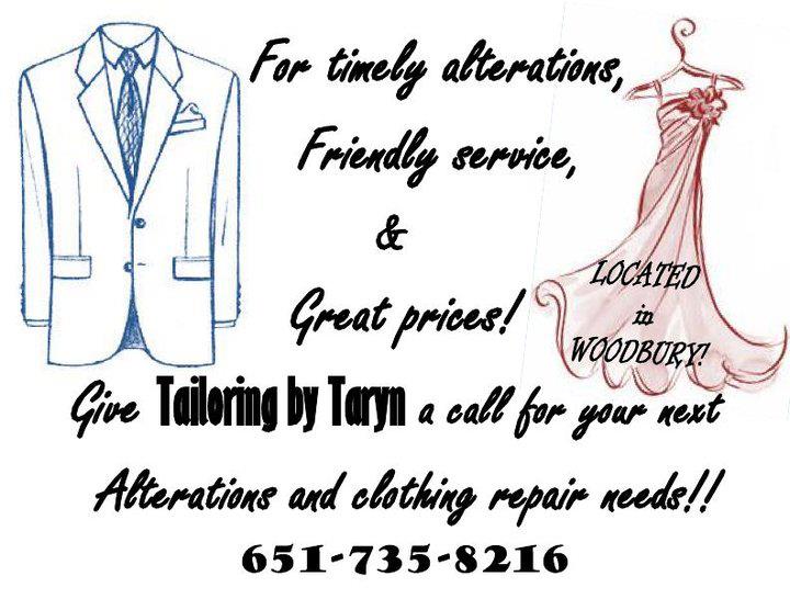 Tailoring By Taryn | 2264 Cameron Dr, Woodbury, MN 55125, USA | Phone: (651) 735-8216