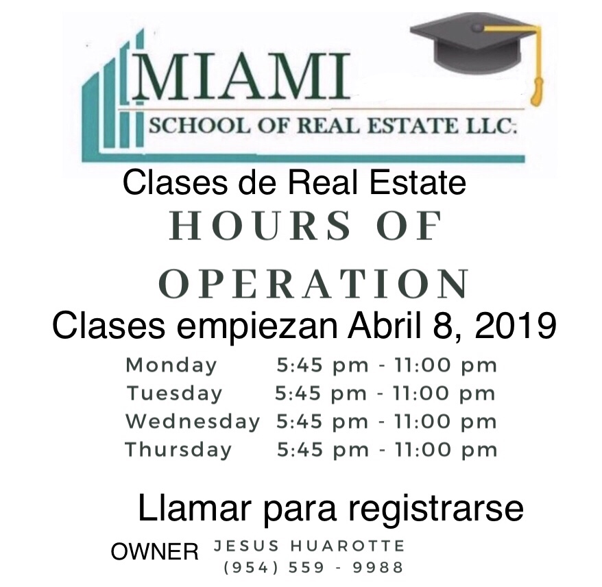 Miami School of Real Estate | 1571 Sawgrass Corporate Pkwy Suite 120, Sunrise, FL 33323, USA | Phone: (954) 559-9988