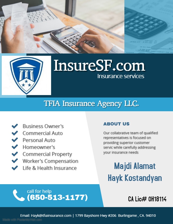 InsureSF.com | 1799 Old Bayshore Hwy #206, Burlingame, CA 94010, USA | Phone: (650) 513-1177