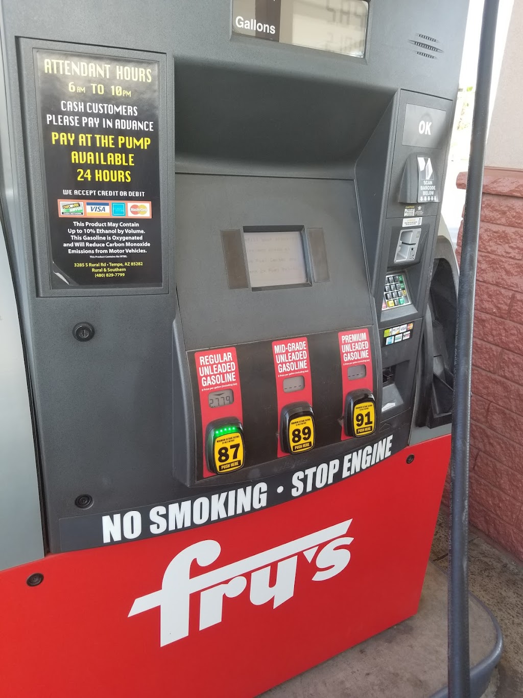 Frys Fuel Center | 3285 S Rural Rd, Tempe, AZ 85282, USA | Phone: (480) 929-4843