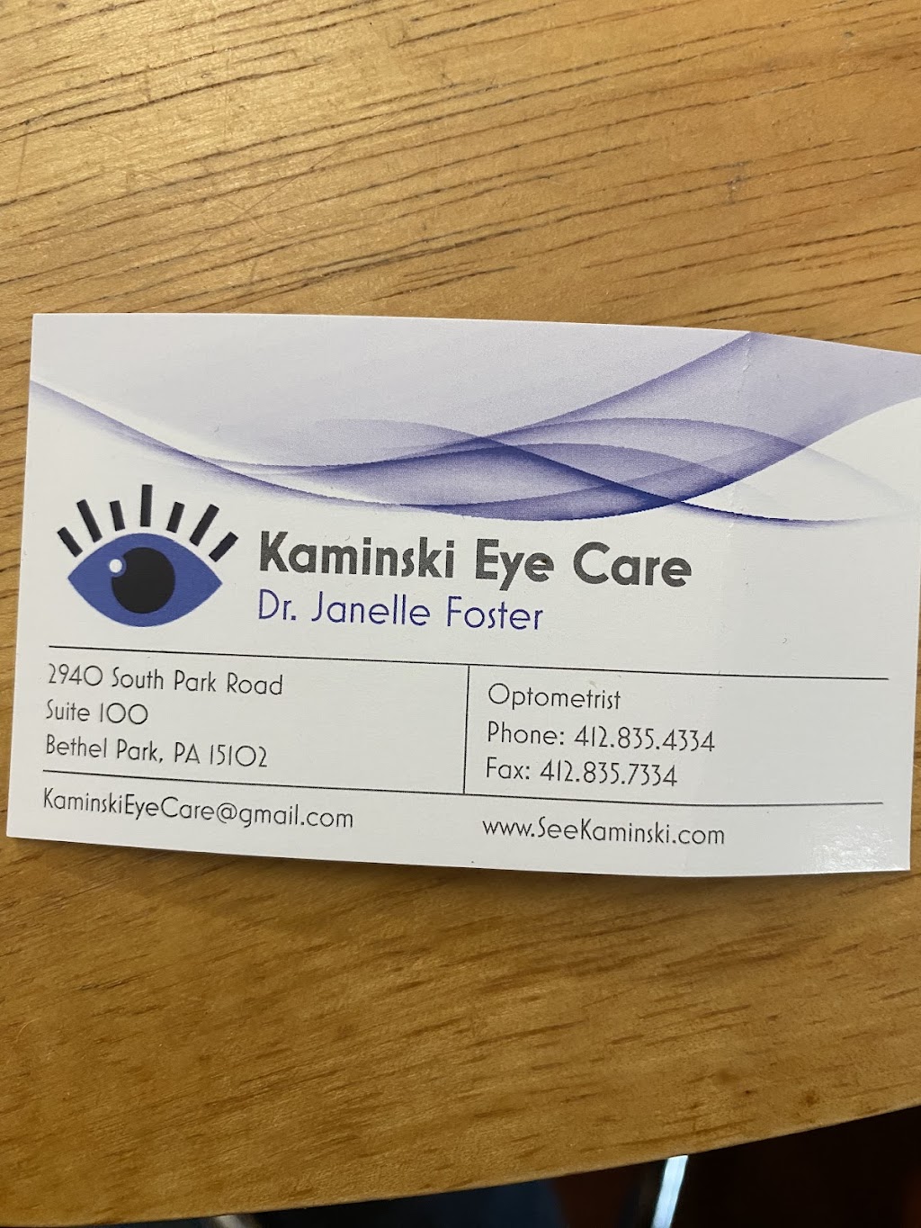 Kaminski Eye Care | 2940 South Park Rd #100, Bethel Park, PA 15102, USA | Phone: (412) 835-4334