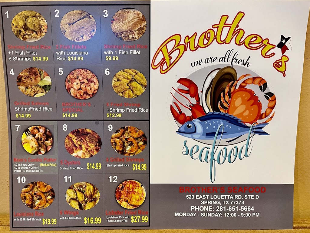 Brothers Seafood | 523 E Louetta Rd ste d, Spring, TX 77373, USA | Phone: (281) 651-5664