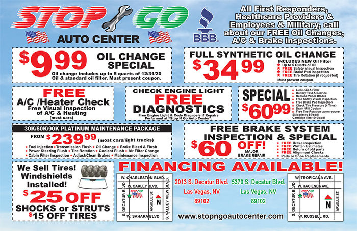 Stop N Go Auto Center | 2013 S Decatur Blvd, Las Vegas, NV 89102, USA | Phone: (702) 665-4094