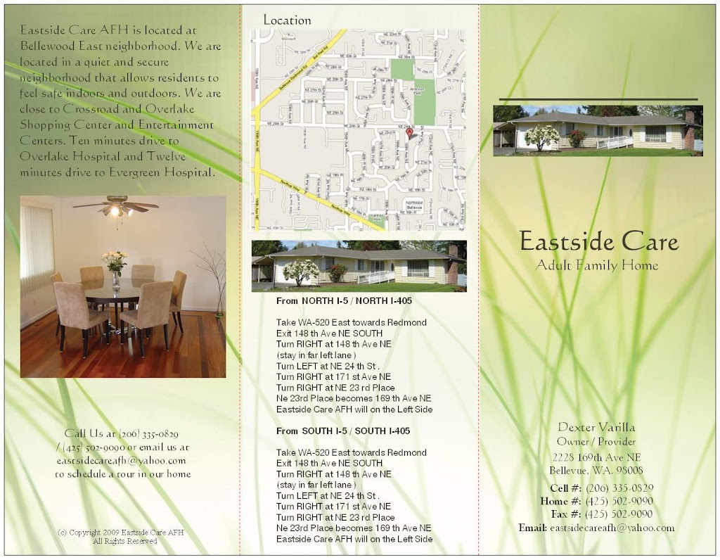 Eastside Care Adult Family Home | 2228 169th Ave NE, Bellevue, WA 98008, USA | Phone: (425) 502-9090