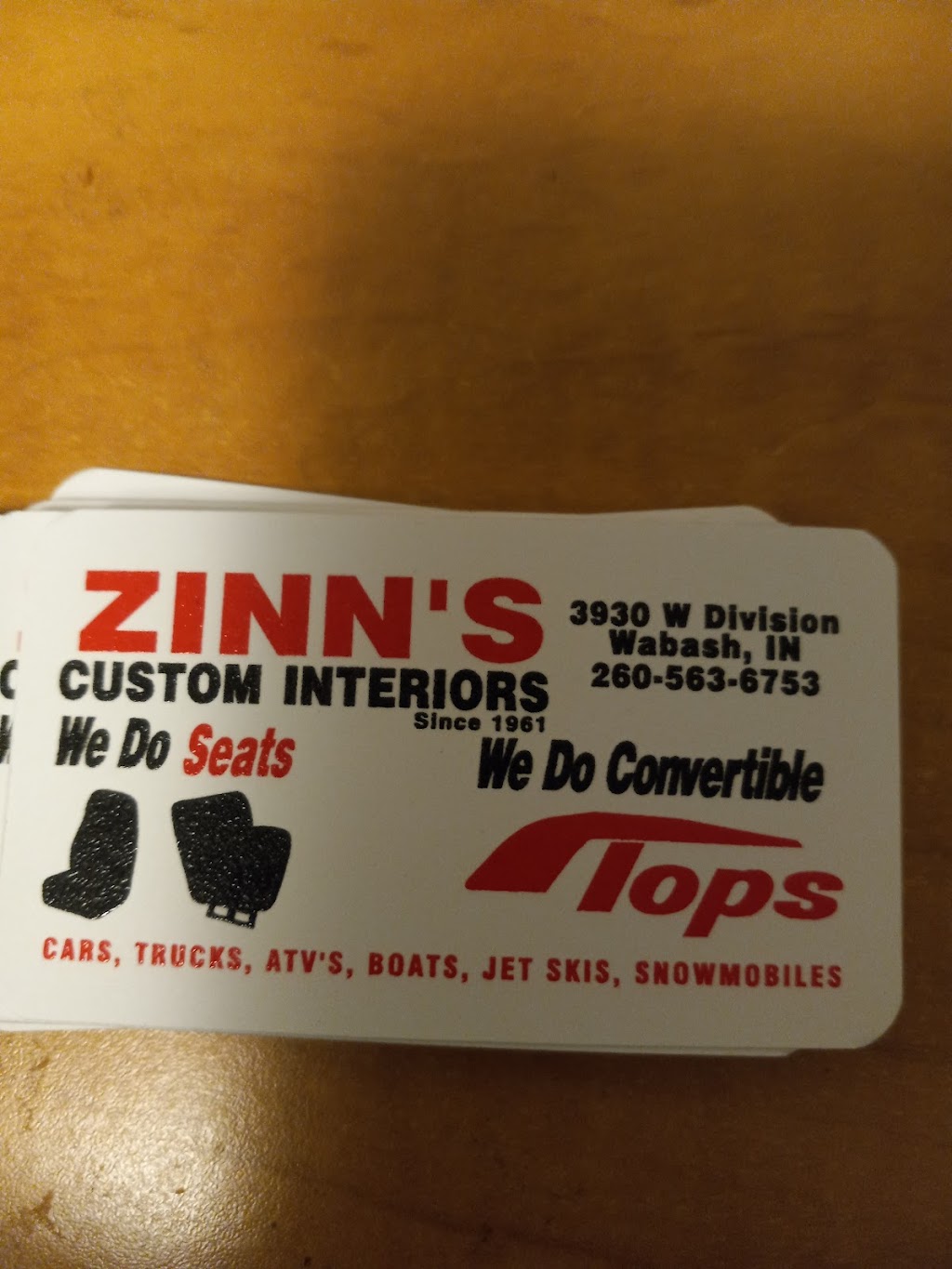 Zinn Custom Interiors | 3930 Division Rd # 1, Wabash, IN 46992, USA | Phone: (260) 563-6753