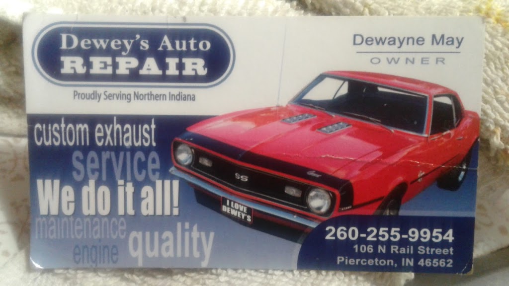 Deweys Auto Repair | 106 N Rail St, Pierceton, IN 46562, USA | Phone: (260) 255-9954