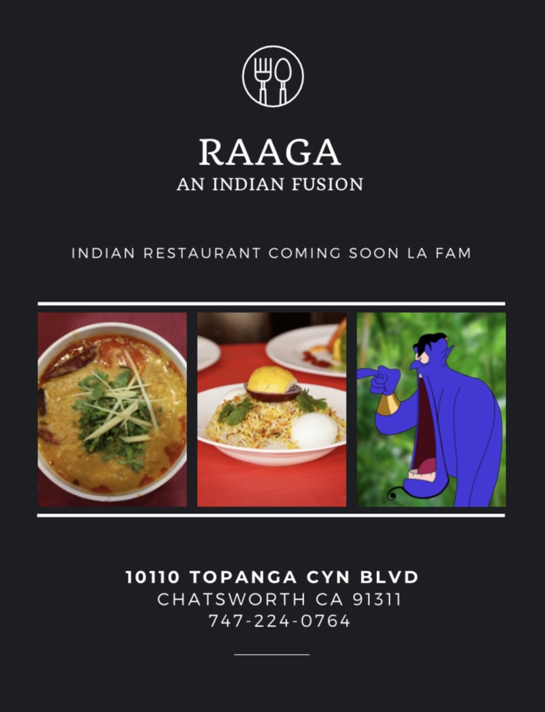 Raaga An Indian Fusion | 10110 Topanga Canyon Blvd, Chatsworth, CA 91311, USA | Phone: (747) 224-0764