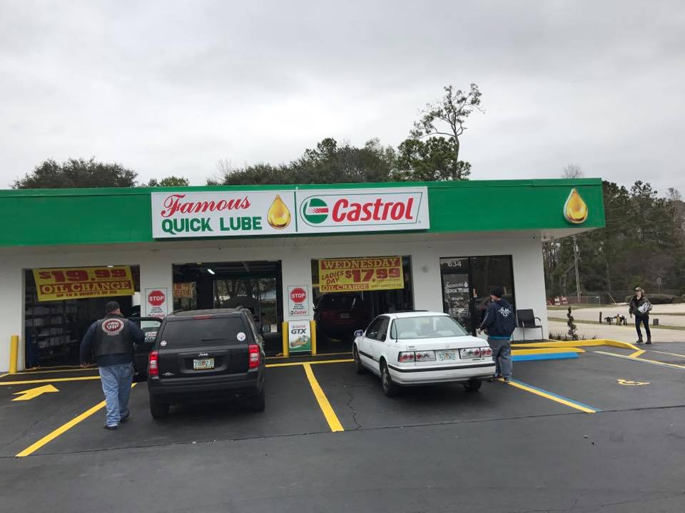 Famous Quick Lube (featuring Castrol & Valvoline) | 634 Blanding Blvd, Orange Park, FL 32073, USA | Phone: (904) 644-7216