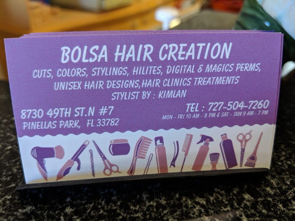 Bolsa hair Creation Salon | 8730 49th St N #7, Pinellas Park, FL 33782, USA | Phone: (727) 504-7260