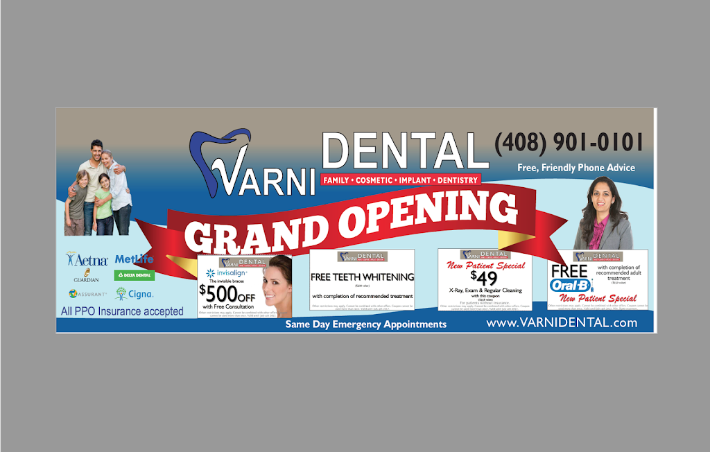 Varni Dental | 181 E Tasman Dr STE 60, San Jose, CA 95134, USA | Phone: (408) 901-0101